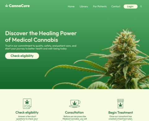 Canna Cure Landing Page UI UX